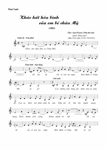 Khúc hát hòa bình của em bé châu Mỹ